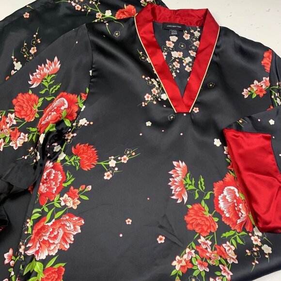 Jones New York Oriental/Asian Inspired V-Neck Floral Midi Nightgown Size Medium - Picture 5 of 8